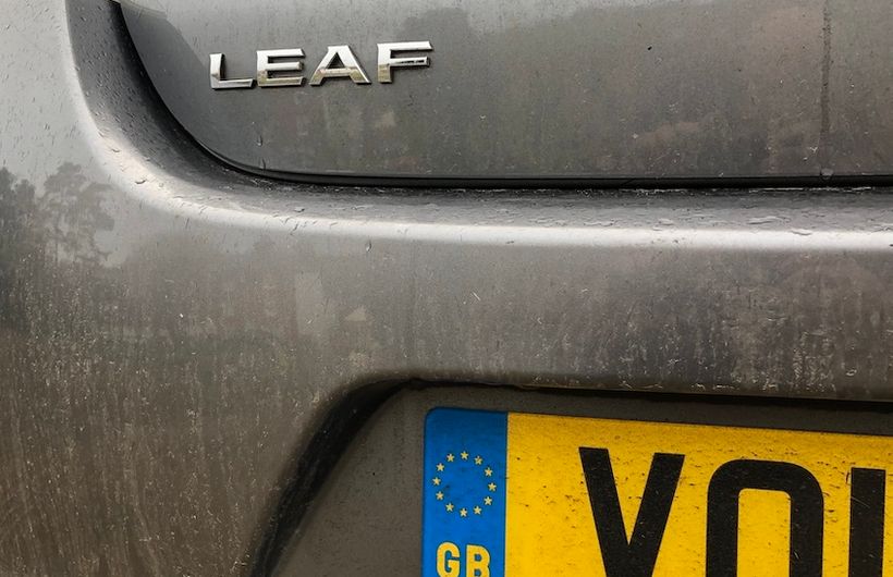 Nissan Leaf electric car rear badge